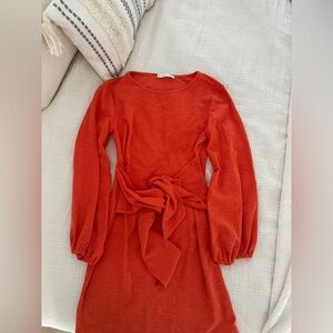 Orange Long-Sleeve Dress